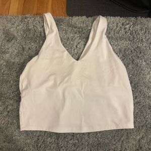 White V-Neck Cropped Tank Top